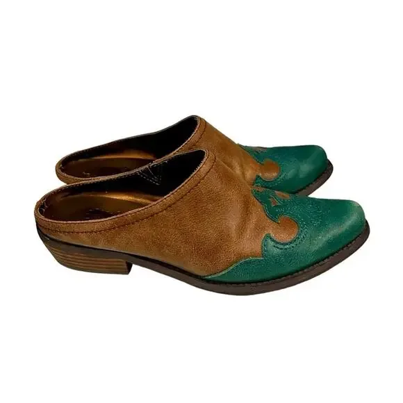 Yellow Box | Shoes | 625 Yellow Box Western Turquoise Toed Deanna Western  Mules Sz 6 | Poshmark